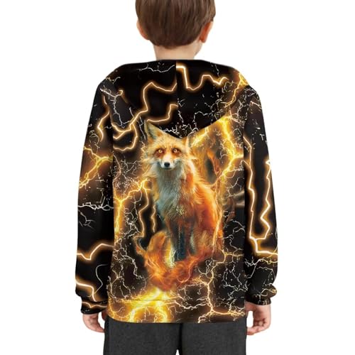 Image of WELLFLYHOM Boys Hooded Sweatshirts Hoodie Pullover Cool Graphic Crewneck Blouses Size 6-16