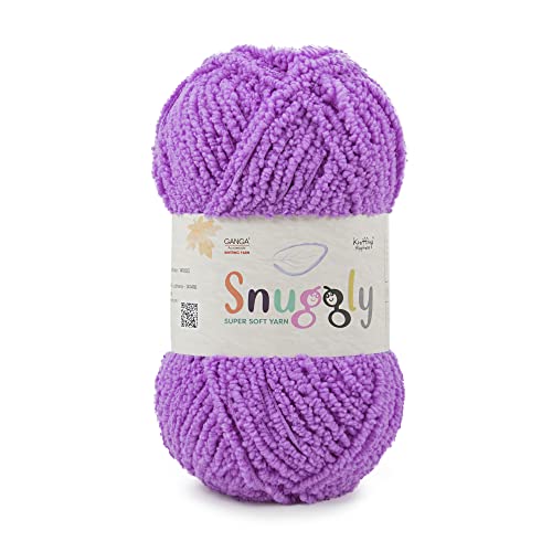 Image of Ganga Acrowools Snuggly, 100% Polyester Yarn, Extra Soft Boucle Textured Yarn for Baby Articles, Shade No. Sng009