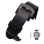 JTMM Rubber Replacement Watch Band Strap For SUUNTO OBSERVER SR X6HRM,Luxury Rubber Strap With Metal Connectors,Fitness Running Sport Wristband(Black)