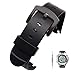 JTMM Cinturino Cinturino di Ricambio in Gomma per SUUNTO Observer SR X6HRM, Cinturino in caucciù di Lusso con connettori in Metallo, Cinturino Sportivo da Corsa Fitness (Nero)