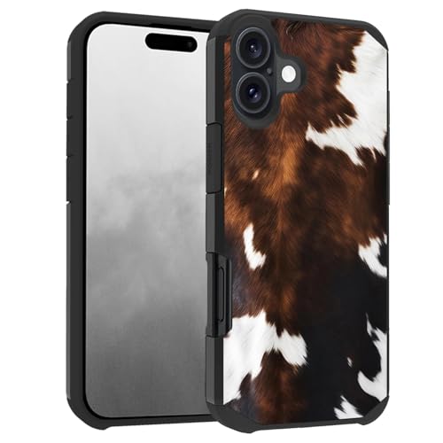 ZXHSBROK Designed for iPhone 16 Case, Heavy Duty Dual Layer Hybrid Hard PC & Soft Silicone Shockproof Drop Phone Protective Cover for iPhone 16 (6.1
