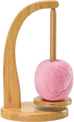 Dévidoir à Laine Magnétique En Bois - Double Bobine, Rotatif 360°, Avec Rangement Accessoires - Pour Tricot Et Crochet