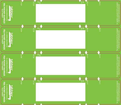 Tabbies 9-5/8 X 2 Inches File Pocket Handles, Green/White, 48 Per Pack (Tab68809) #TOP6