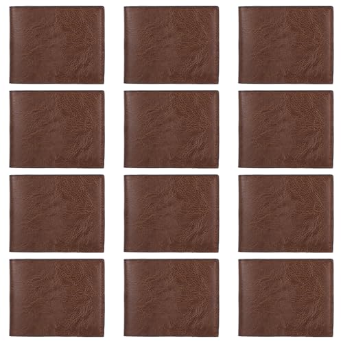 MAQUITA 12 PCS Leather Bifold Wallets for Men,Men’s Wallet Bulk for DIY Engraving,With money clip,card holder