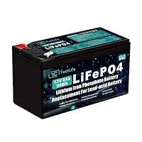12V 8Ah Lifepo4 Batterie, Wiederaufladbare Lithium Batterie für Tiefentladung mit bis zu über 3000 Ladezyklen, integriertes 10A BMS, Verwendung für Solar/Windenergie, Beleuchtung, Fischfinder