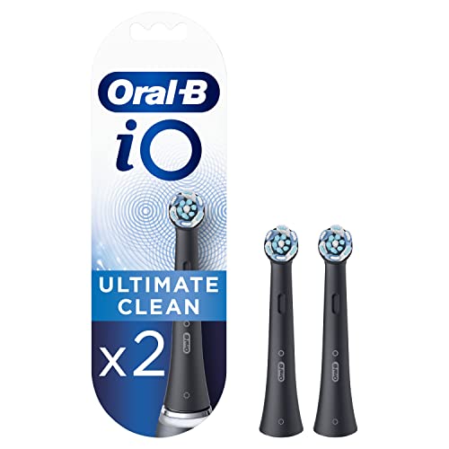 Oral-B iO Ultimate Clean, Embout, Pack de 2 Brossettes de Rechange, pour Brosse à Dents Électrique Jusqu’à 100 % d’élimination de la Plaque Dentaire, Noir