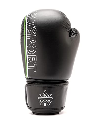Image of Cultsport Premium Leather Boxing Gloves with Antimicrobial Lining(CS700547 Black 8 oz)