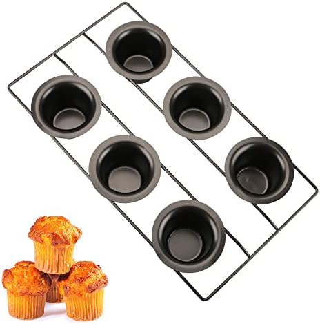 CGGYYZ 6 Cup Nonstick Popover Pans, Large Deep Cupcake Baking Pan, Muffin Pans for Baking Sets Non Stick