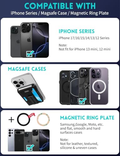 Image of Ridge Wallets for Men,Magsafe Wallet with money clip,Pop up wallet | Magneitc Wallet for iPhone 17 /16 /15 /14 /13 Pro Max,Magnetic Wallet stand,Slim wallets for men,pop up Wallets for Men's Gifts