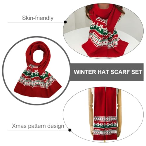 Bufanda navideña de invierno para padres e hijos complemento de abrigo rojo con diseño clásico 6