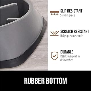 GORILLA GRIP Patented BPA Free Slow Feeder Dog Bowls, Interactive Puzzle Toy for Dogs and Cats Food Training Enrichment, Keeps Pets Busy and Prevents Puppy Overeating, All Breeds, 2 Cup, Gray