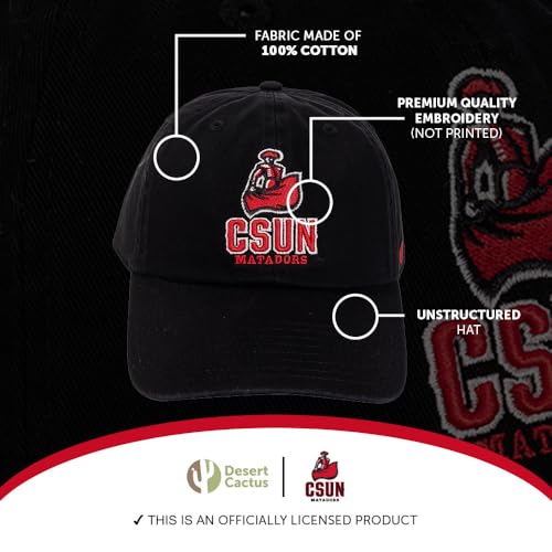 Gorra bordada CSUN baseball ajustable negra miniatura 4