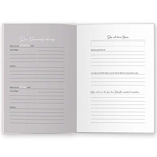 LEAF & GOLD® Schwangerschaftstagebuch I Tagebuch für die Schwangerschaft zum eintragen I Tolles Geschenk für Schwangere und werdende Mütter