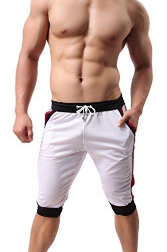 ONEFIT Casual Elastic Waist Harem Training Jogger Sport Short Baggy Pants White S