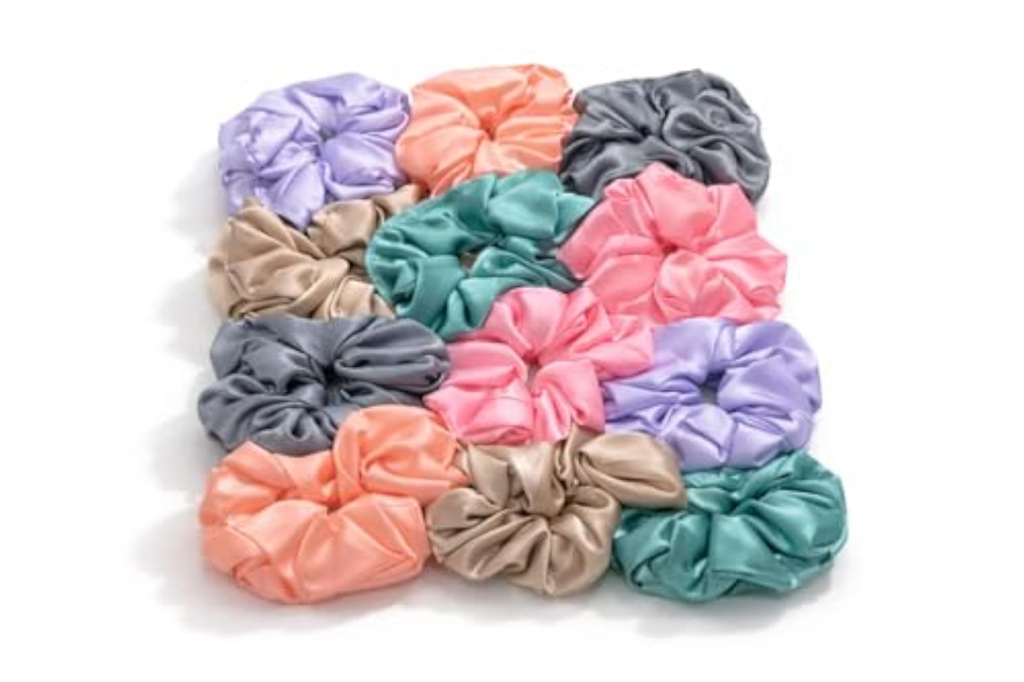 Satin Silk Hair Scrunchies for Women, Mini Size Pack of 12
