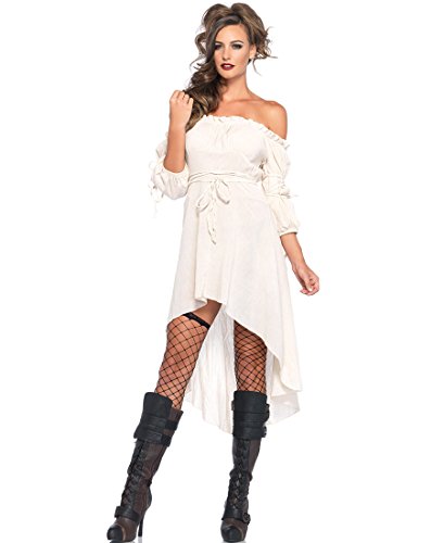 High-Low Peasant Dress Adult Costume Ivory - Medium/Large