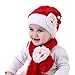 Sombrero de Papá Noel, sombrero de peluche, gorro y bufanda conjunto, 2 piezas lindo Santa Claus Fuzzy felpa caliente gorro y bufanda conjunto