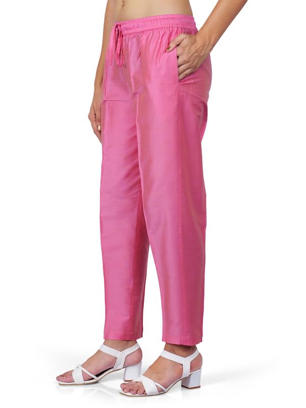 Image of Trouser Pants for Women,Stylish Trousers for Woman for Kurti Relaxed & Regular Straight fit Palazzo,Ethnic Bottom Formal Pants for Women Office wear Casual & Daily Use