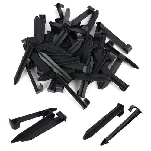 50 Pezzi Picchetti di Ancoraggio per Irrigazione Giardino,Compatibili con Tubi da 16mm,Robusti e Durevoli,per l'irrigazione del Giardino,per Sistemi di Gocciolamento e Irrigazione, Nero