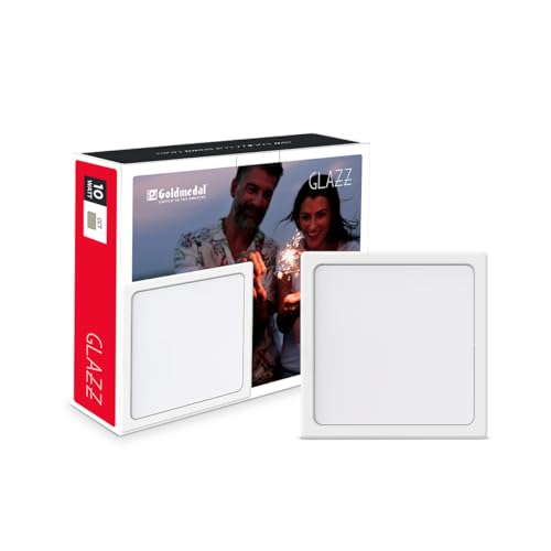 Image of Goldmedal Glazz 10W Square Ceiling Light | Recessed LED Downlight for False Ceiling |Cut Out :4.01 Inch |Downlight for Home,Hall,Room,Kitchen,Office,Shop |Neutral White (4000K)