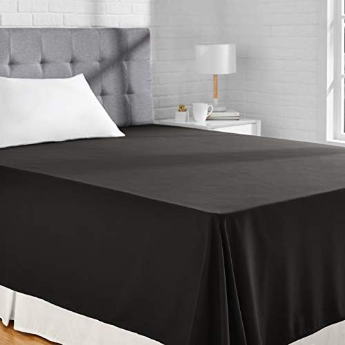 Amazon Basics Microfiber Flat Sheet, 230 x 260 cm - White