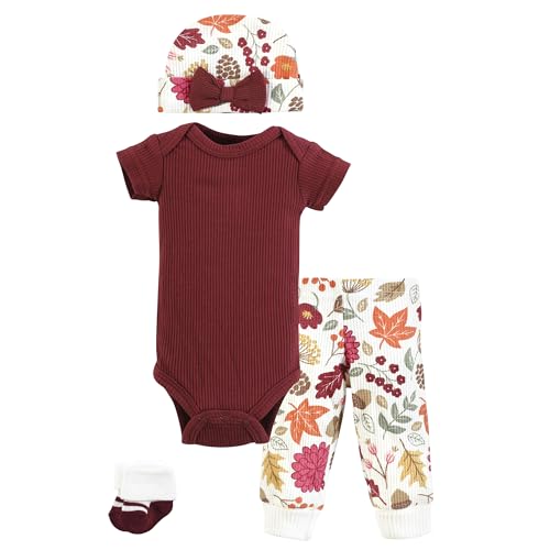 Image of Hudson Baby Unisex Thermal Preemie Layette Set 4pc Short Sleeve Outfit