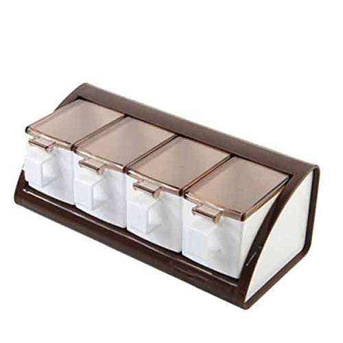 barattoli di stoccaggio Barattoli di spezie, barattoli di condimento Barattolo di spezie Scatola di condimento, 3/4Pcs Set Cucina Spice Storage Bottiglia, Barattoli Trasparente Sale Pepe