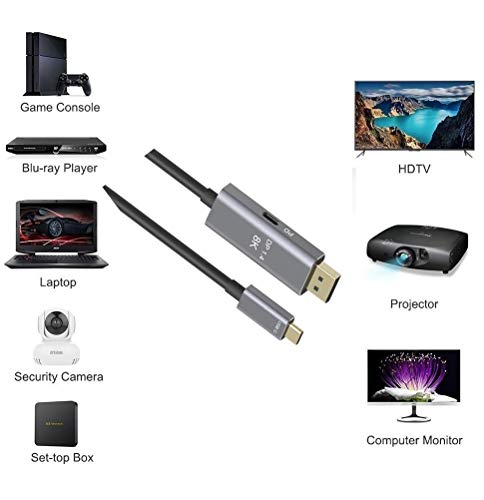 Image of Tobo USB C to DisplayPort Cable 4K@60Hz, 2K@165Hz, 2K@144Hz,USB Type C to DP Cable 6FT Aluminum Thunderbolt 3 Compatible with iMac, iPad Pro 2020, XPS 15 /13, Galaxy S20 - TD-289TC