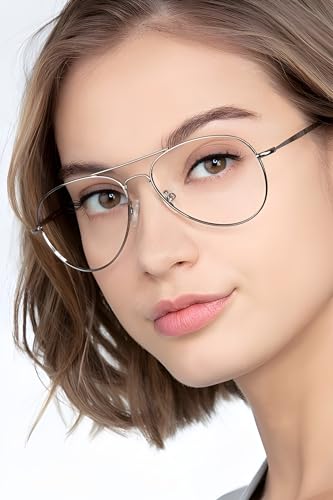 Image of Roshfort Lucky Bhaskar Zero Power Blue Cut Computer Glasses | Anti Glare, Lightweight & Blocks Harmful Rays | UV Protection Specs | Men & Women | Large | German101