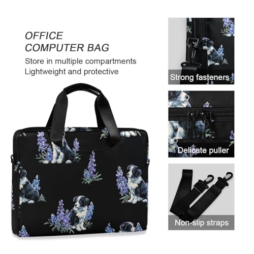 Bolso portátil para laptop 15.6" azul con flores miniatura 6