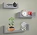 Greenco Set of 3 Floating “U” Shelves, Easy-to-Assemble Floating Wall Mount Shelves for Bedrooms and Living Rooms, Grey Finish