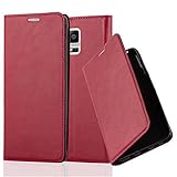cadorabo Coque pour Samsung Galaxy Note 4 en Rouge DE Pomme - Housse Protection avec Fermoire Magnétique, Stand Horizontal et Fente Carte - Portefeuille Etui Poche Folio Case Cover
