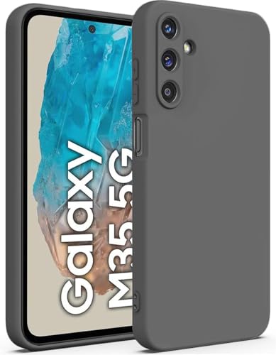DIZORO Microfiber Candy Case Compatible for Samsung M35 Smooth Touch Cushion Liquid Soft Silicone Gel Rubber Phone Cases Non-Slip Full Body Protective Shockproof Back Cover (Space Grey)- Best and cheap mobile covers in India