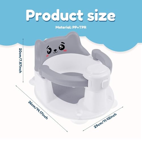 Accessoire de douche stable : siège de bain bébé ergonomique à ventouses fixes