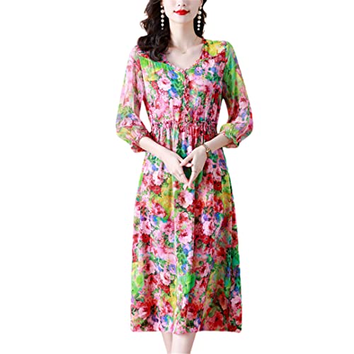 Robe de soirée vintage soie de mûrier cordon serrage XXL