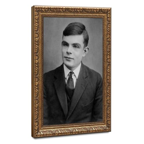Portrait d'Alan Turing sur toile decoration murale de bureau 60x90