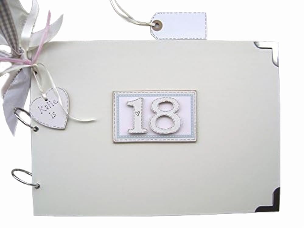 A4, PHOTO ALBUM, MEMORY BOOK, SCRAPBOOK, GUEST, MULTI USE, PERSONALISED, 20 PAGES, GIFT, 18th BIRTHDAY, Ivory