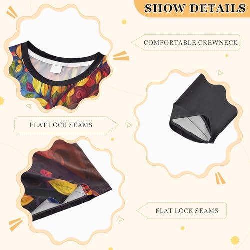 Red Blue Tree Boy's Rash Guard Swim Shirt Long Sleeve Sun Shirt for Running Swiming Pool UPF50+3