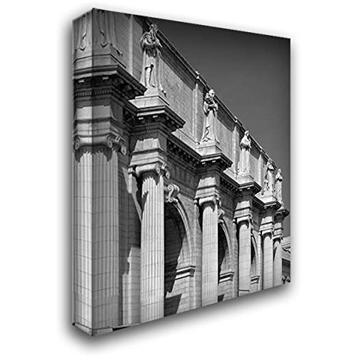 ArtDirect Union Station Facade and sentinels, Washington, D.C. - Black and White Variant 36x46 Huge Gallery Wrapped Canvas Museum Art by Highsmith, Carol
