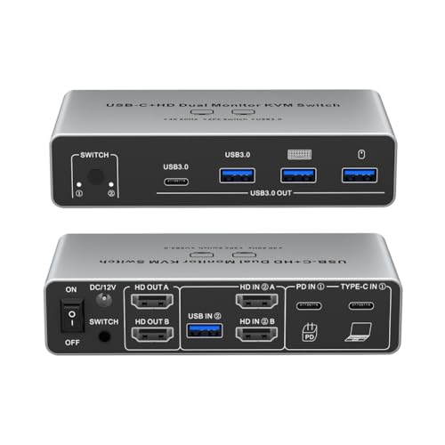 Commutateur KVM double écran répartiteur haute fidélité 8K et 4K