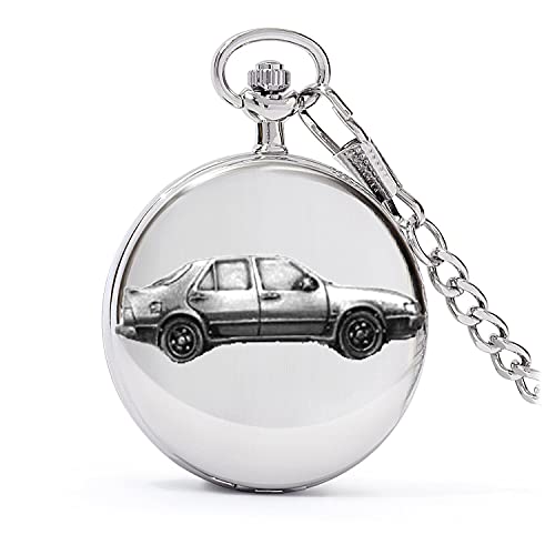 Montre gousset argent poli et étain voiture suédoise 9000 CS