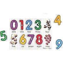 Melissa & Doug Lift & See Numbers Wooden Peg Puzzle - 10 Pieces - FSC Certified