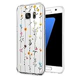 Kompatibel mit Samsung Galaxy S6 Hülle,Crystal Clea Soft TPU Silikon Transparent Ultra Dünn Handyhülle Durchsichtige Floral Schutzhülle Case für Galaxy S6 Edge (5, Samsung Galaxy S6)