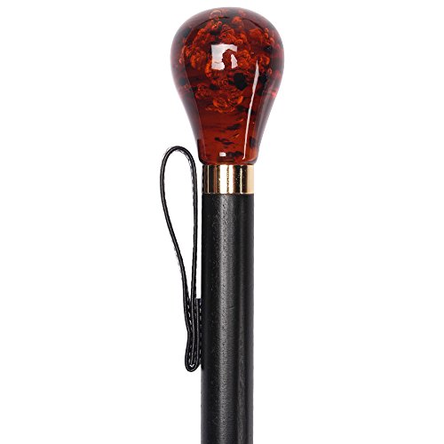 Footfitter 23” Knob Handle Shoe Horn, Medium Length With Tortoiseshell Knob Topper, Prevents Strain & Creasing (Made In Italy) #TOP1
