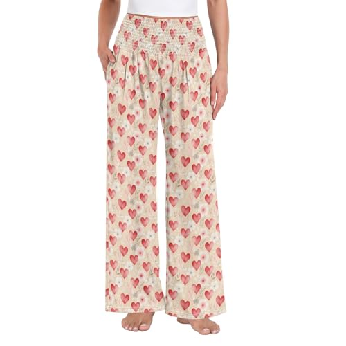Pantalon large aquarelle rouge et rose pour exprimer votre féminité avec légèreté