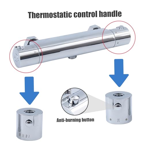 Perillas termostáticas de ducha con acabado cromado para un control de temperatura preciso 4