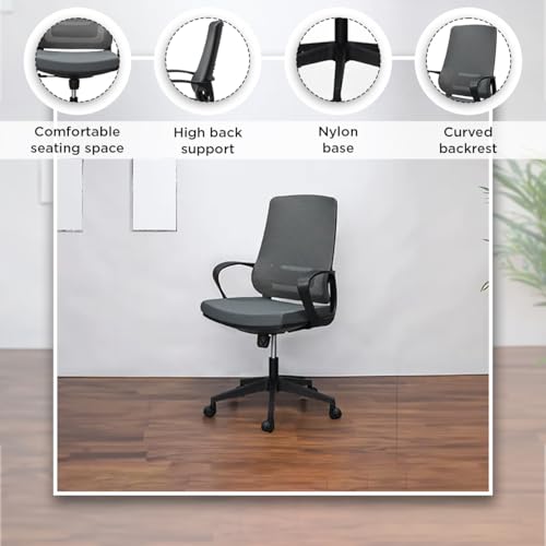 Image of Royaloak Tivoli Italian Computer Chair | Nylon Mesh | High Back Support | Comfortable Armrest | Seat Tilt Lock Paddle | Nylon Base | Computer Chair for Home | Ergonomic Computer Chair | Mesh Chair
