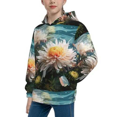 Elegant Chrysanthemum Flower Kid Hoodies Boys Sweatshirts Girls Pullover with Pocket2