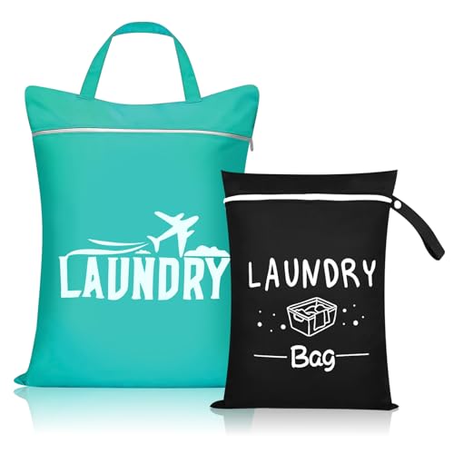 Wäschesack Reise 2 Stück Wäschebeutel Reise mit Griff Wasserdicht Schmutzwäschebeutel Wiederverwendbar Wäschesack für Reisen Nass Trocken Badeanzug Strandtücher Windeln Workout Tasche