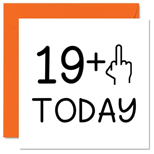 Tarjeta cumpleaños 20 años divertida mujer, dedo medio, tarjetas cumpleaños groseras hombres, tarjetas felicitación cumpleaños 145 mm x 145 mm, tarjetas broma hija, hijo, hermana, hermano, tía tío